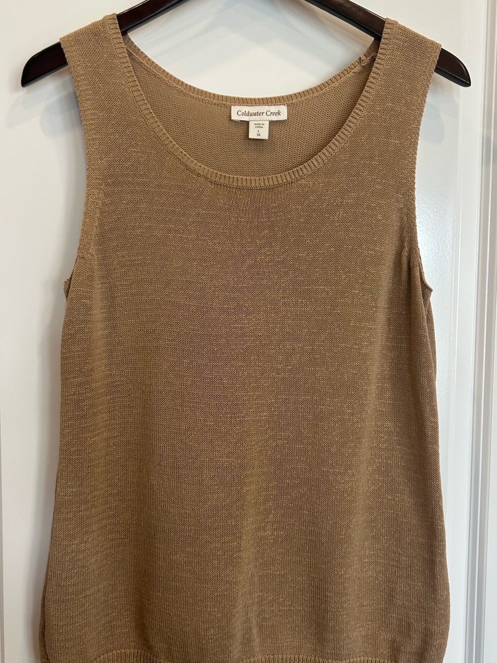 Coldwater Creek Knit Sleeveless Tank in Tan